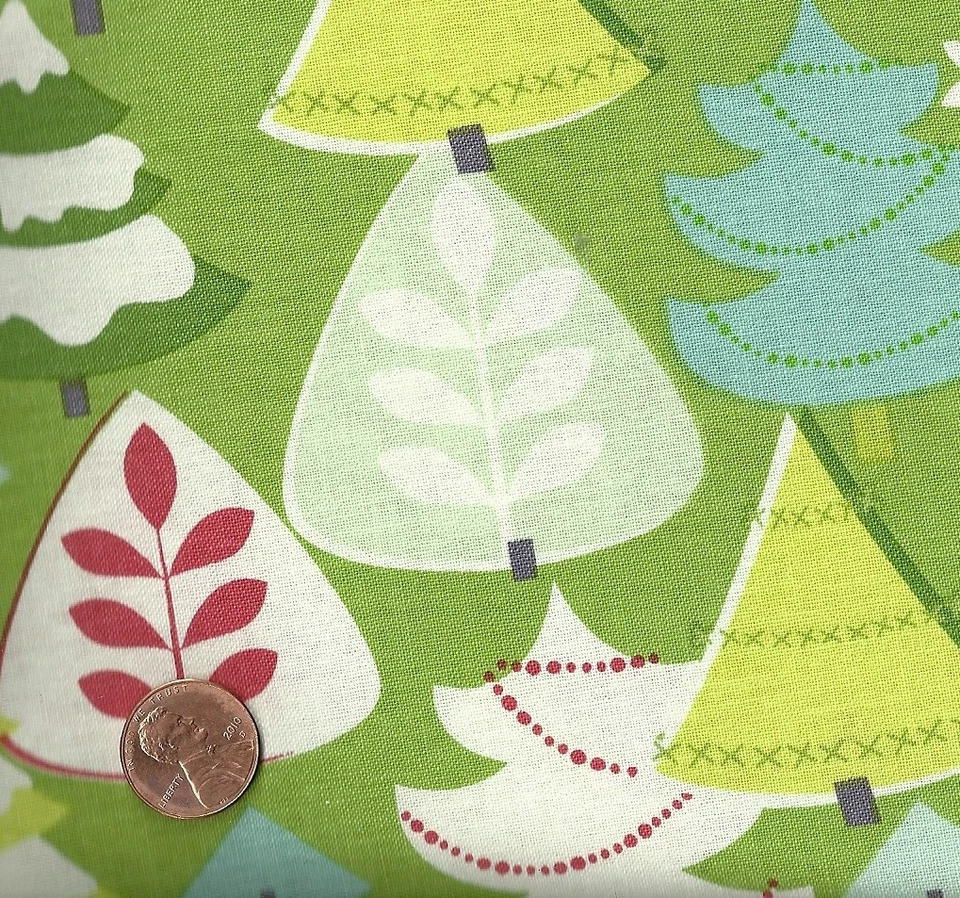 Oropel Árboles Verde Navidad Maude Asbury Mezcla Tela Foto 1 de 1