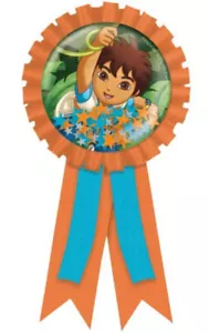 GO DIEGO GO ANIMAL RESCUER birthday party GUEST OF HONOR confetti AWARD RIBBON - Picture 1 of 2