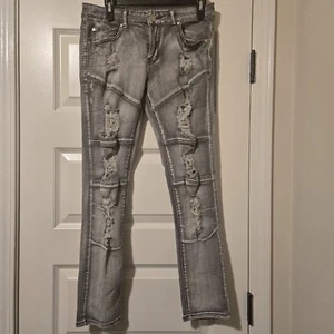 Gray Distressed Jeans, Boys Size 16 - Picture 1 of 13