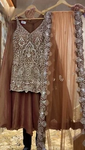 SALWAR KAMEEZ PAKISTANI INDIAN WEDDING PARTY WEAR DRESS BOLLYWOOD SUIT SHARARA - Picture 1 of 6