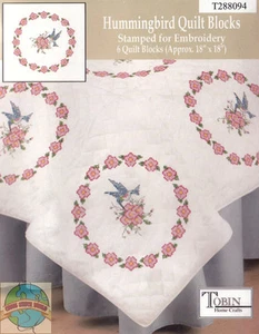 Embroidery Kit Tobin / Design Works Hummingbird Floral Quilt Blocks (6) #T288094 - Picture 1 of 2