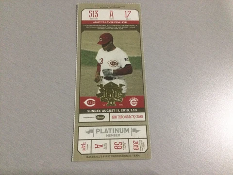 REDS 2019 150th Anniversary TICKET STUB 8/11/19 VS CUBS~Kris Bryant HR # 130 Cover
