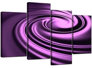 Large Purple Abstract Canvas Wall Art Pictures 130cm XL Set Print 4058 - Picture 1 of 9