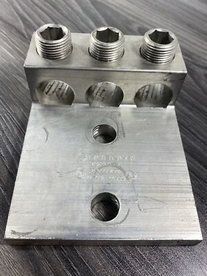 BURNDY K3A36U-2N Aluminum Universal Terminal 3-Connector 2-Hole PN-391120 - USA - Image 1 of 4