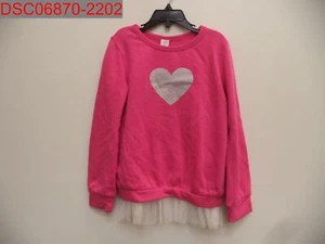 Harper Canyon Girls Pink Silver Heart Ruffle Bottom Sweatshirt, 6 439112247520 - Picture 1 of 8