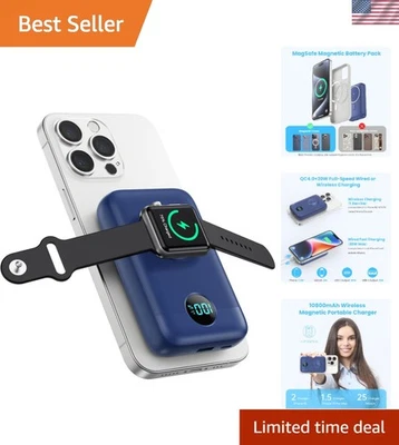10800mAh Wireless Magnetic Power Bank for iPhone & Apple Watch - Fast Charge - Image 1 of 4