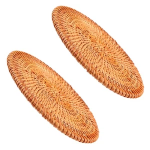  Posavasos para bebidas de ratán 2 piezas: posavasos tejidos a mano resistentes al calor para tazas de té - Imagen 1 de 12