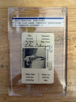 Chas. Gehringer signed 1936 S+S Game card - Image 1 of 2
