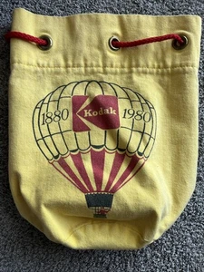 Vintage Advertising Kodak Film Bag Yellow Canvas Drawstring 1980 Balloon - Picture 1 of 3