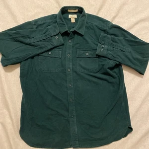 LL Bean Chamois Cloth Shirt Mens XL Green Traditional Fit Heritage Workwear - Picture 1 of 8