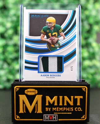 Parche de platino Aaron Rodgers 2022 Panini Immaculate Collection/5 Packers SSP Foto 1 de 2