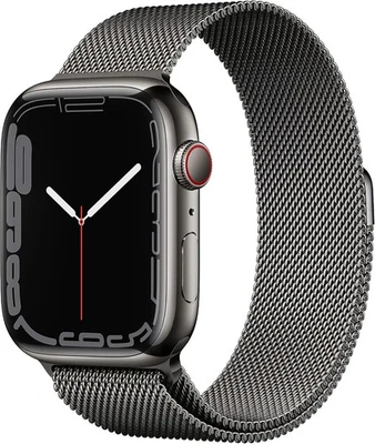 Apple Watch Series 7 (GPS + LTE) 45MM caixa de aço inoxidável grafite laço milanês - Imagem 1 de 2