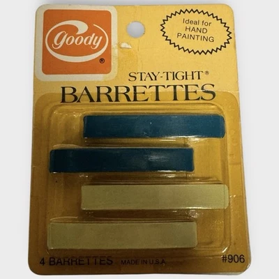 Corredores de pelo ajustados Goody Stay 1975 #906 EE. UU. De colección BLANCO AZULADO NUEVO PAQUETE Foto 1 de 2