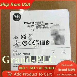 AB 22B-D010N104 PowerFlex kW 5 HP AC Drive 22BD010N104 New Sealed AB US Free Tax - Picture 1 of 1