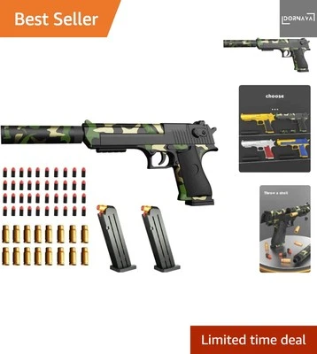 AGDLLYD Spielzeug Pistole,Wüstenadler,Kinder Pistole mit Schalldämpfer,Schaum...