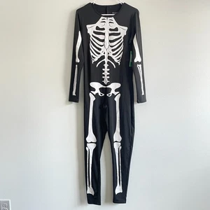 Tipsy Elves Skeleton Bodysuit Halloween Costume Black Size X Large One Piece - Picture 1 of 8