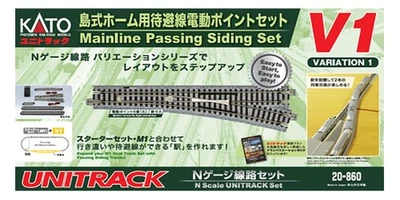KATO N Gauge Island Platform Passing Track Electric Turnout Set V1 20-860 Model - Image 1 of 2