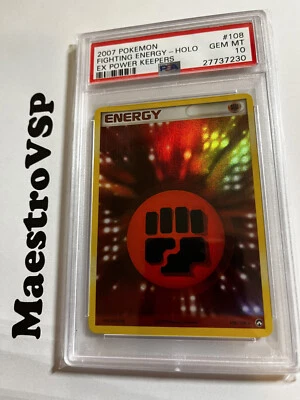 PSA 10 Gem Mint - 2007 Pokemon Fighting Energy - Holo # 108 - EX Power Keepers - Image 1 of 2