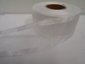 Ruban organza satiné double face satiné ruban adhésif bord blanc 10 mm 15 mm 25 mm 40 mm 70 mm - Photo 1/5