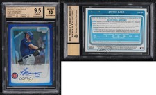 2011 Bowman Draft Chrome Prospects Blue Refractor /150 Javier Baez BGS 9.5 Auto