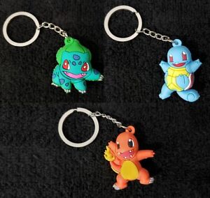 RARE!! Pokemon Bulbasaur, Squirtle, & Charmander Two Sided Keychains ONLY $5.49!