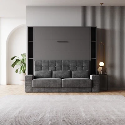 SMARTBett Schrankbett Set mit Sofa  M1 140x200 + 2 Standregale inkl.LED - Bild 1 von 4