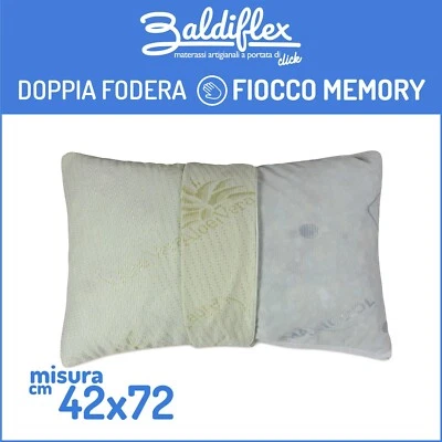 CUSCINO MEMORY FOAM FIOCCO ADATTO PER DOLORI CERVICALE DOPPIA FODERA - Immagine 1 di 4