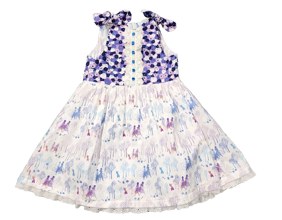 Niñas Vestido Frozen Elsa & Anna Vestido Frozen Vestido de Fiesta Talla S Foto 1 de 4