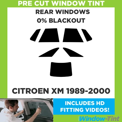 For Citroen XM 1989-2000 Pre Cut Window Tint Rear 0% Blackout Film - Image 1 of 4