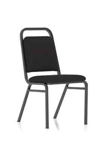 Fauteuil de visiteur empilable banquet noir forme tissu noir BR000196 LIVRAISON GRATUITE - Photo 1/2