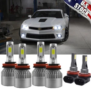 6x faros LED de haz alto bajo bombillas antiniebla 6000 k para Chevrolet Camaro 2014-2015 - Imagen 1 de 12