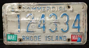 1x Vintage RI Rhode Island Commercial Reflect License Platte 124334 VIN/EXP 1998 - Picture 1 of 5