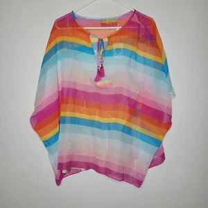Trina Turk Sobe Top Womens Large Silk Colorful Tropical Resort Vacation Cruise - Picture 1 of 7