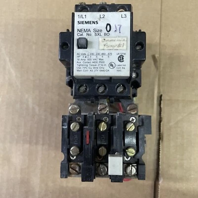 CONTACTOR SIEMENS SXL BO TALLA 0 110/120V 50/60HZ Foto 1 de 4