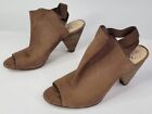 Vince Camuto Edora Womens 8.5 M Brown Leather Cone Heel Peep Toe Sandals
