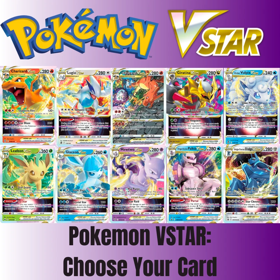 Pokemon VSTAR: Choose Your Card! Ultra Rare English Near Mint Huge Selection - Image 1 of 1