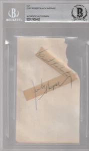 Curt Roberts (d.1969) Jack Shepard (d94) Signed Cut Autograph 3x5 Index Card BAS - Picture 1 of 1