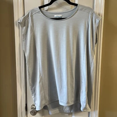 Columbia Mujer Grande Camisa Dolman Manga Corta Camiseta Atlética Azul Gris Foto 1 de 4