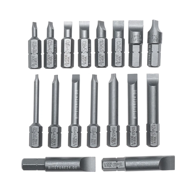 WERA 800 Z Schlitz Biteinsatz, 25mm & 39mm Länge, alle Größen wählbar, SL Bit