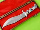 Vintage Custom Made Handmade Mexican Philippines Bowie Fighting Knife w/ Box