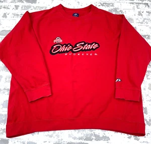 Vintage Ohio State Buckeyes Sweatshirt Men XL Red Crew Neck Sweater Y2K Heavy E* - Picture 1 of 11