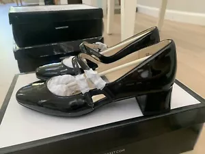 Nuevos Zapatos Nine West Charol Tacones Medio Bloque Hebilla Puntera Cuadrada Zapatos Talla 6 - Imagen 1 de 7