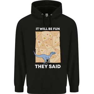 Indoor Rock Climbing Wall Funny Dinosaur T-Rex Childrens Kids Hoodie - Picture 1 of 3