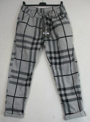 Pantaloni Magici Stretchy Da Donna Con Stampa A Quadri Taglia Unica: Plus - Immagine 1 di 4