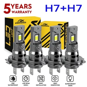 For Mercedes-Benz GL350 GLK350 Combo H7 6500K High/low Beam LED Headlight Bulbs - Picture 1 of 15