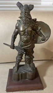 Statua guerriero vichingo in bronzo fuso 11" 6 libbre. Colpiente - Foto 1 di 6