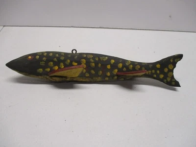 1940 RUBBER FISH~VERY RARE~FOLK ART FISH SPEARING DECOY~ICE FISHING LURE - Image 1 of 4