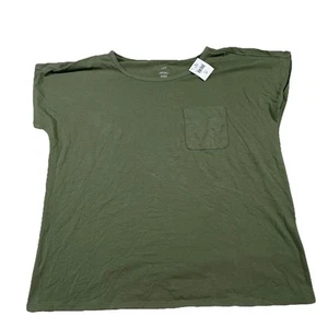 Camiseta J Jill Un Bolsillo Algodón Manga Corta Talla Mediana Verde Nueva con Etiquetas J2Y - Imagen 1 de 4