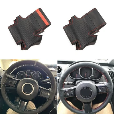 DIY Leather Interior Steering Wheel Trim Cover For Mazda MX-5 MX5 2006-2015 CX-7 — 第 1/4 张图片