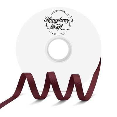 3/8 Inch Burgundy Grosgrain Ribbon, 50 Yards, Gift Wrapping, DIY, Hair Bows - Image 1 of 4